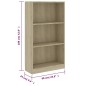 vidaXL Bücherregal 3 Fächer Sonoma-Eiche 60x24x109 cm Holzwerkstoff vidaXL Bücherregal 3 Fächer Sonoma-Eiche 60x24x109 cm Holzwerkstoff