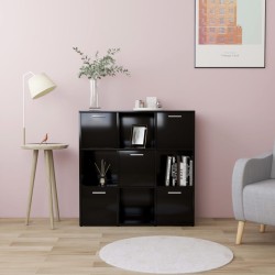 vidaXL Bücherregal Schwarz 90x30x90 cm Holzwerkstoff
