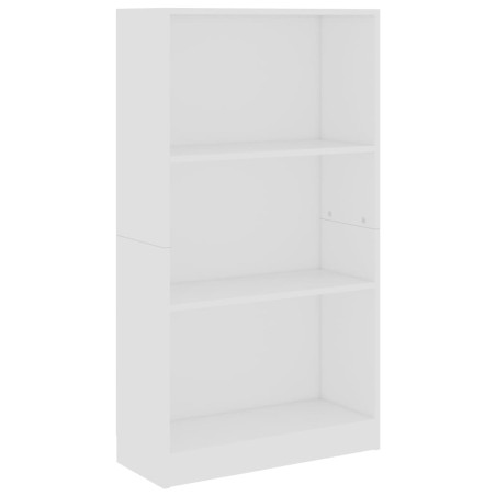vidaXL Bücherregal 3 Fächer Weiß 60x24x109 cm Holzwerkstoff
