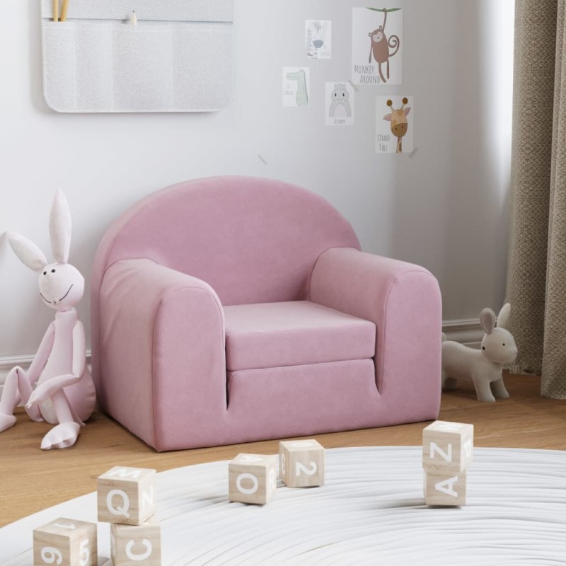 Schlafsofa für Kinder Rosa Weicher Plüsch Schlafsofa für Kinder Rosa Weicher Plüsch