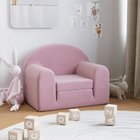 Schlafsofa für Kinder Rosa Weicher Plüsch