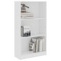 vidaXL Bücherregal 3 Fächer Weiß 60x24x109 cm Holzwerkstoff vidaXL Bücherregal 3 Fächer Weiß 60x24x109 cm Holzwerkstoff