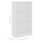 vidaXL Bücherregal 3 Fächer Weiß 60x24x109 cm Holzwerkstoff vidaXL Bücherregal 3 Fächer Weiß 60x24x109 cm Holzwerkstoff