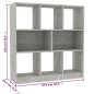 vidaXL Bücherregal Betongrau 97,5x29,5x100 cm Holzwerkstoff vidaXL Bücherregal Betongrau 97,5x29,5x100 cm Holzwerkstoff