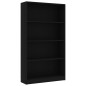 vidaXL Bücherregal 4 Fächer Schwarz 80x24x142 cm Holzwerkstoff vidaXL Bücherregal 4 Fächer Schwarz 80x24x142 cm Holzwerkstoff