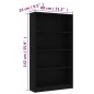 vidaXL Bücherregal 4 Fächer Schwarz 80x24x142 cm Holzwerkstoff vidaXL Bücherregal 4 Fächer Schwarz 80x24x142 cm Holzwerkstoff