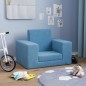 Schlafsofa für Kinder Blau Weicher Plüsch Schlafsofa für Kinder Blau Weicher Plüsch