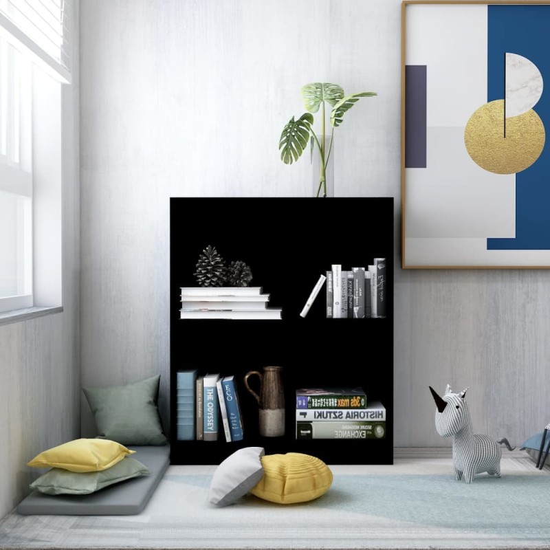 vidaXL Bücherregal Schwarz 60x24x74,5 cm Holzwerkstoff vidaXL Bücherregal Schwarz 60x24x74,5 cm Holzwerkstoff