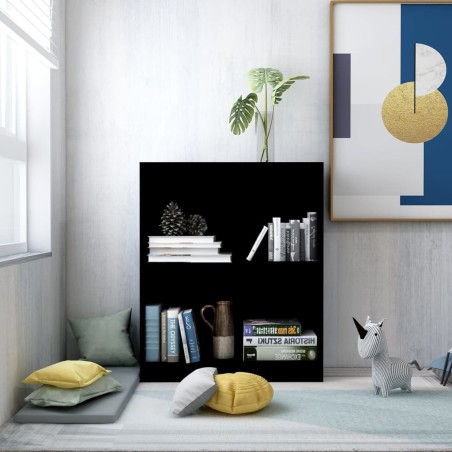 vidaXL Bücherregal Schwarz 60x24x74,5 cm Holzwerkstoff