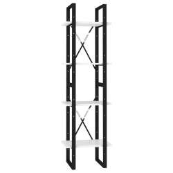 vidaXL Bücherregal 4 Fächer Weiß 40x30x140 cm Holzwerkstoff