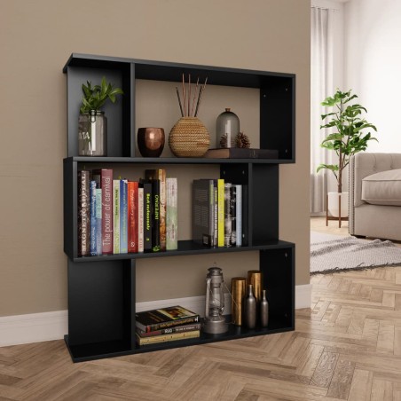 vidaXL Bücherregal/Raumteiler Schwarz 80x24x96 cm Holzwerkstoff
