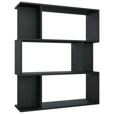 vidaXL Bücherregal/Raumteiler Schwarz 80x24x96 cm Holzwerkstoff