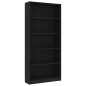 vidaXL Bücherregal 5 Fächer Schwarz 80x24x175 cm Holzwerkstoff vidaXL Bücherregal 5 Fächer Schwarz 80x24x175 cm Holzwerkstoff