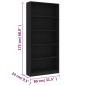 vidaXL Bücherregal 5 Fächer Schwarz 80x24x175 cm Holzwerkstoff vidaXL Bücherregal 5 Fächer Schwarz 80x24x175 cm Holzwerkstoff