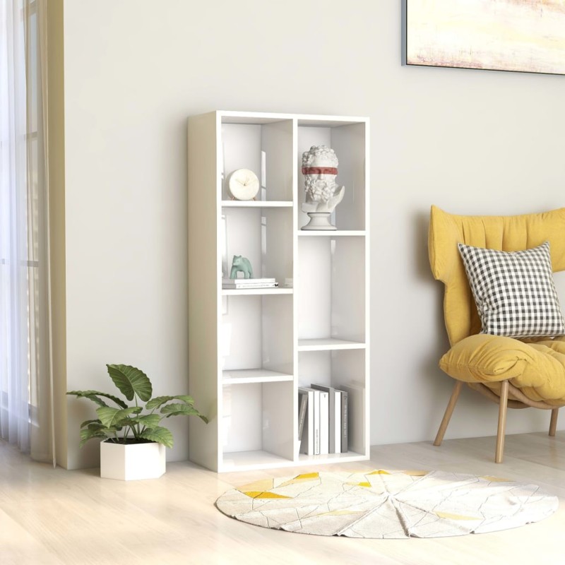 vidaXL Bücherregal Hochglanz-Weiß 50x25x106 cm Holzwerkstoff vidaXL Bücherregal Hochglanz-Weiß 50x25x106 cm Holzwerkstoff