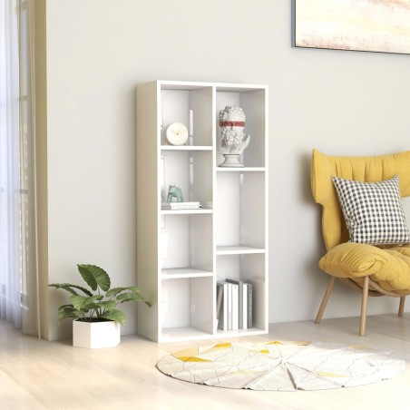 vidaXL Bücherregal Hochglanz-Weiß 50x25x106 cm Holzwerkstoff