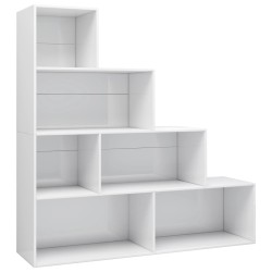 vidaXL Bücherregal/Raumteiler Hochglanz-Weiß 155x24x160 cm