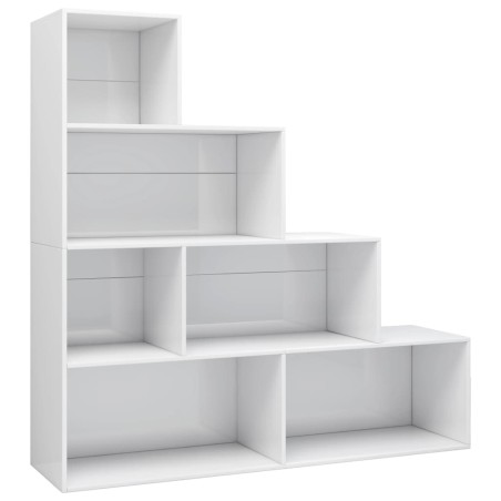 vidaXL Bücherregal/Raumteiler Hochglanz-Weiß 155x24x160 cm