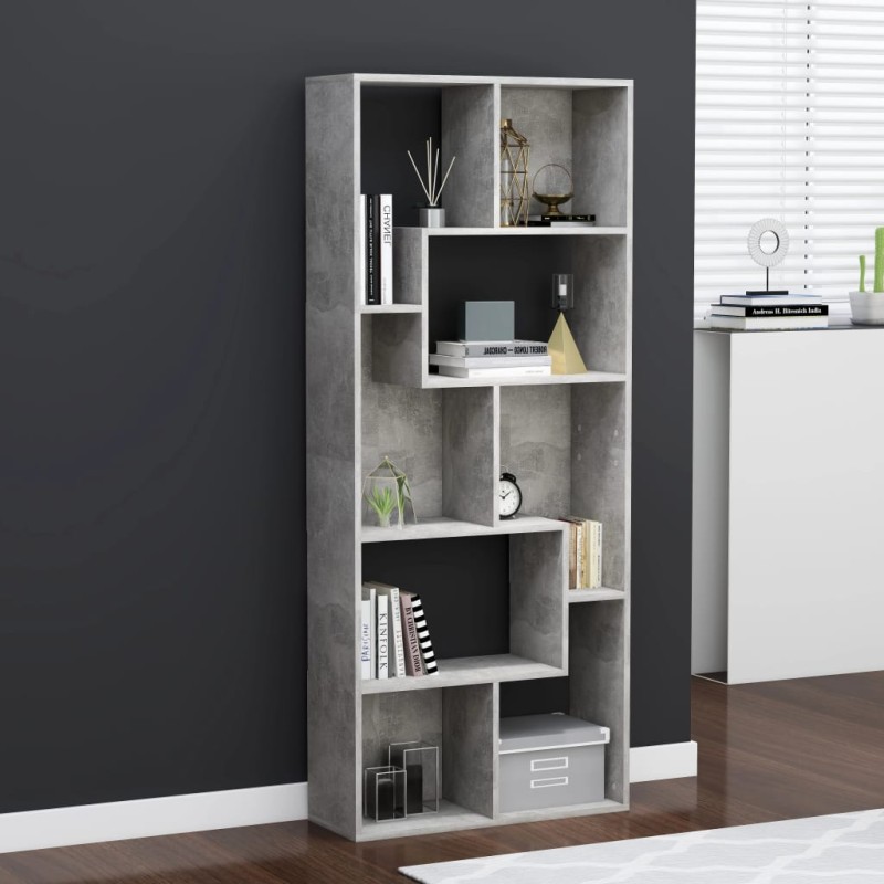 vidaXL Bücherregal Betongrau 67x24x161 cm Holzwerkstoff vidaXL Bücherregal Betongrau 67x24x161 cm Holzwerkstoff