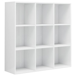 vidaXL Bücherregal Hochglanz-Weiß 98x30x98 cm Holzwerkstoff