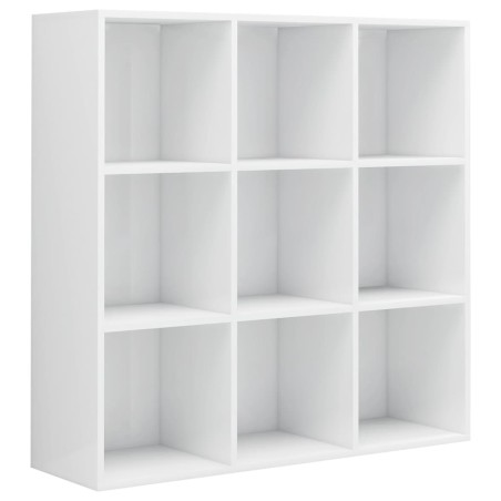 vidaXL Bücherregal Hochglanz-Weiß 98x30x98 cm Holzwerkstoff