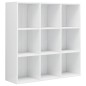 vidaXL Bücherregal Hochglanz-Weiß 98x30x98 cm Holzwerkstoff vidaXL Bücherregal Hochglanz-Weiß 98x30x98 cm Holzwerkstoff