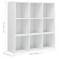 vidaXL Bücherregal Hochglanz-Weiß 98x30x98 cm Holzwerkstoff vidaXL Bücherregal Hochglanz-Weiß 98x30x98 cm Holzwerkstoff