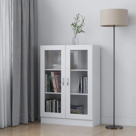 vidaXL Vitrinenschrank Weiß 82,5x30,5x115 cm Holzwerkstoff