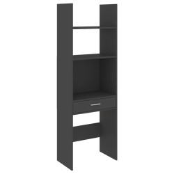 vidaXL Bücherregal Grau 60x35x180 cm Holzwerkstoff