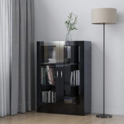 vidaXL Vitrinenschrank Hochglanz-Schwarz 82,5x30,5x115cm Holzwerkstoff