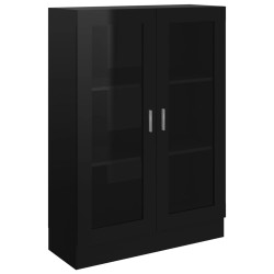 vidaXL Vitrinenschrank Hochglanz-Schwarz 82,5x30,5x115cm Holzwerkstoff