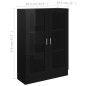 vidaXL Vitrinenschrank Hochglanz-Schwarz 82,5x30,5x115cm Holzwerkstoff vidaXL Vitrinenschrank Hochglanz-Schwarz 82,5x30,5x115cm Holzwerkstoff