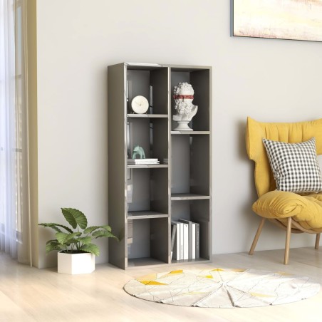 vidaXL Bücherregal Hochglanz-Grau 50x25x106 cm Holzwerkstoff