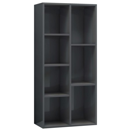 vidaXL Bücherregal Hochglanz-Grau 50x25x106 cm Holzwerkstoff