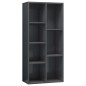 vidaXL Bücherregal Hochglanz-Grau 50x25x106 cm Holzwerkstoff vidaXL Bücherregal Hochglanz-Grau 50x25x106 cm Holzwerkstoff