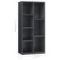 vidaXL Bücherregal Hochglanz-Grau 50x25x106 cm Holzwerkstoff vidaXL Bücherregal Hochglanz-Grau 50x25x106 cm Holzwerkstoff
