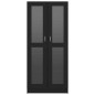 vidaXL Vitrinenschrank Schwarz 82,5x30,5x185,5 cm Holzwerkstoff vidaXL Vitrinenschrank Schwarz 82,5x30,5x185,5 cm Holzwerkstoff