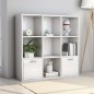 vidaXL Bücherregal Hochglanz-Weiß 98x30x98 cm Holzwerkstoff vidaXL Bücherregal Hochglanz-Weiß 98x30x98 cm Holzwerkstoff