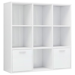 vidaXL Bücherregal Hochglanz-Weiß 98x30x98 cm Holzwerkstoff