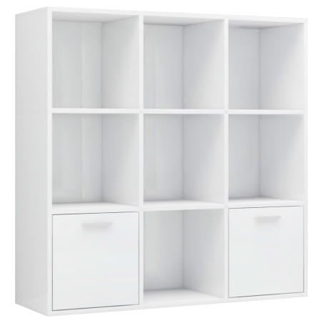 vidaXL Bücherregal Hochglanz-Weiß 98x30x98 cm Holzwerkstoff