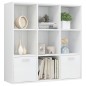 vidaXL Bücherregal Hochglanz-Weiß 98x30x98 cm Holzwerkstoff vidaXL Bücherregal Hochglanz-Weiß 98x30x98 cm Holzwerkstoff