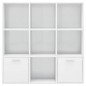 vidaXL Bücherregal Hochglanz-Weiß 98x30x98 cm Holzwerkstoff vidaXL Bücherregal Hochglanz-Weiß 98x30x98 cm Holzwerkstoff