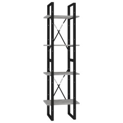 vidaXL Bücherregal 4 Fächer Betongrau 40x30x140 cm Holzwerkstoff