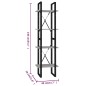 vidaXL Bücherregal 4 Fächer Betongrau 40x30x140 cm Holzwerkstoff vidaXL Bücherregal 4 Fächer Betongrau 40x30x140 cm Holzwerkstoff