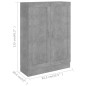 vidaXL Bücherschrank Betongrau 82,5x30,5x115 cm Holzwerkstoff vidaXL Bücherschrank Betongrau 82,5x30,5x115 cm Holzwerkstoff