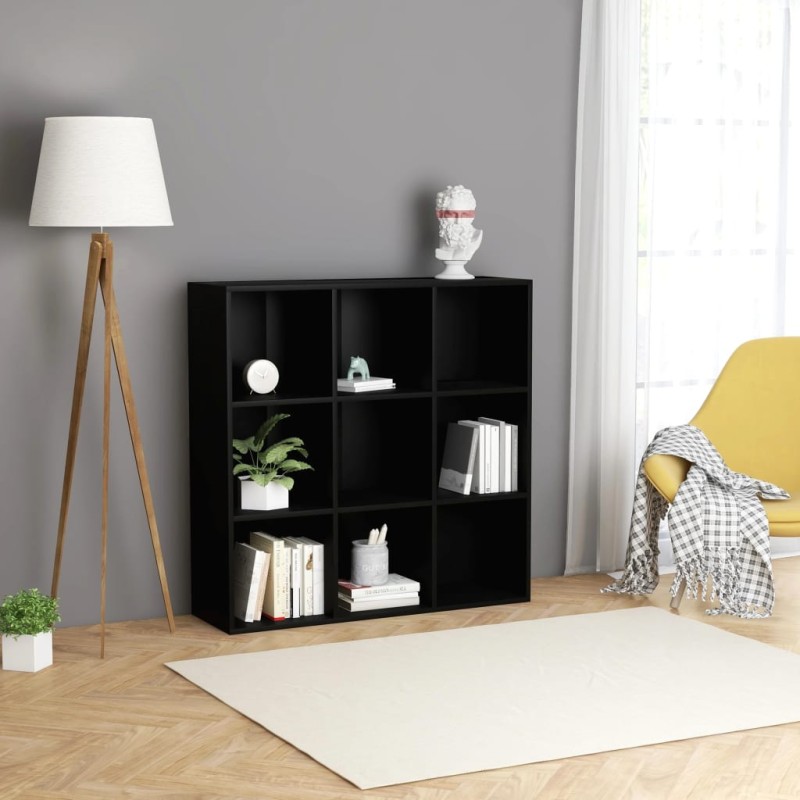 vidaXL Bücherregal Schwarz 98x30x98 cm Holzwerkstoff vidaXL Bücherregal Schwarz 98x30x98 cm Holzwerkstoff