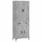 Highboard Betongrau 69,5x34x180 cm Holzwerkstoff Highboard Betongrau 69,5x34x180 cm Holzwerkstoff