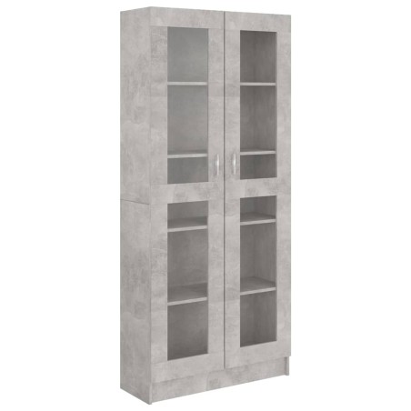 vidaXL Vitrinenschrank Betongrau 82,5x30,5x185,5 cm Holzwerkstoff