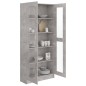 vidaXL Vitrinenschrank Betongrau 82,5x30,5x185,5 cm Holzwerkstoff vidaXL Vitrinenschrank Betongrau 82,5x30,5x185,5 cm Holzwerkstoff