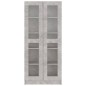 vidaXL Vitrinenschrank Betongrau 82,5x30,5x185,5 cm Holzwerkstoff vidaXL Vitrinenschrank Betongrau 82,5x30,5x185,5 cm Holzwerkstoff